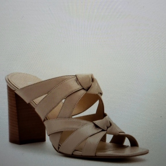 Botkier Shoes - Botkier Women’s Beige Knotted Strappy Block Heel Sandals sz 8.5 cream tan